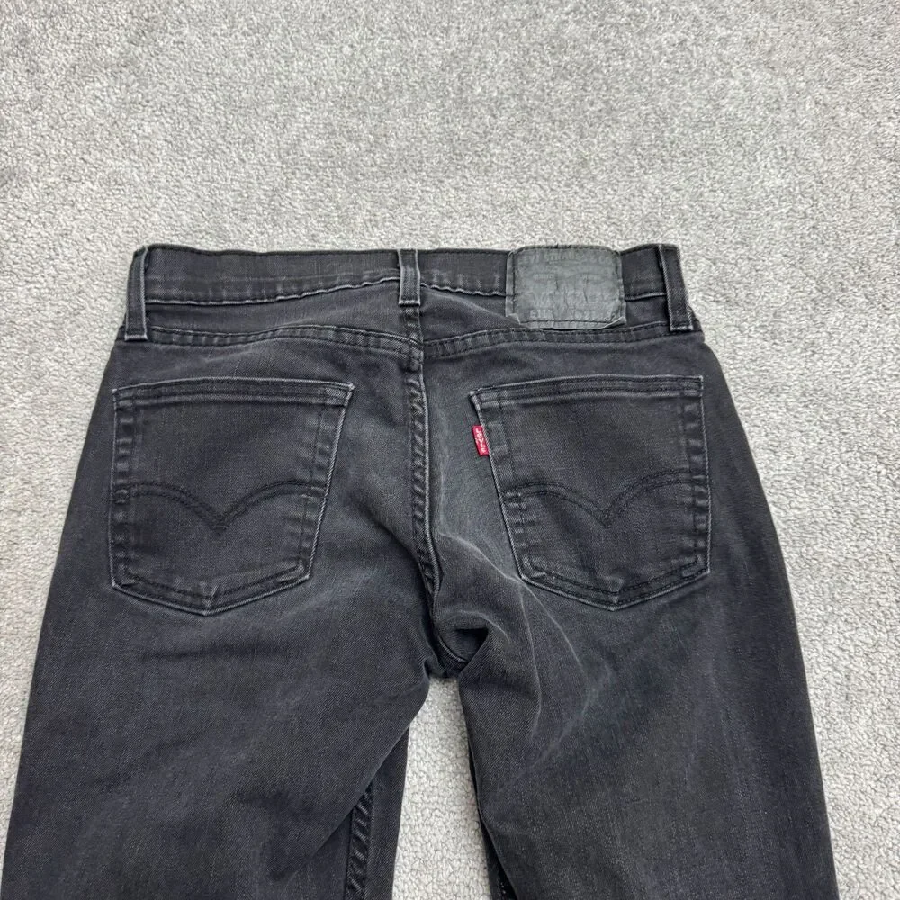 Levi's 511 Straight Leg Slim Fit Denim Jeans Mens 28x32 Black Waterless Casual